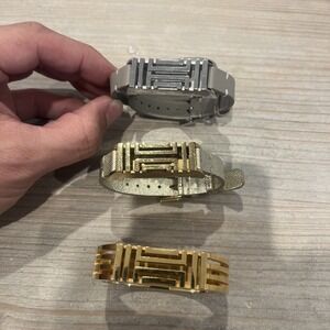 Tory Burch X Fitbit Bundle Of 3 Gold Beige And Sliver Grey Bands